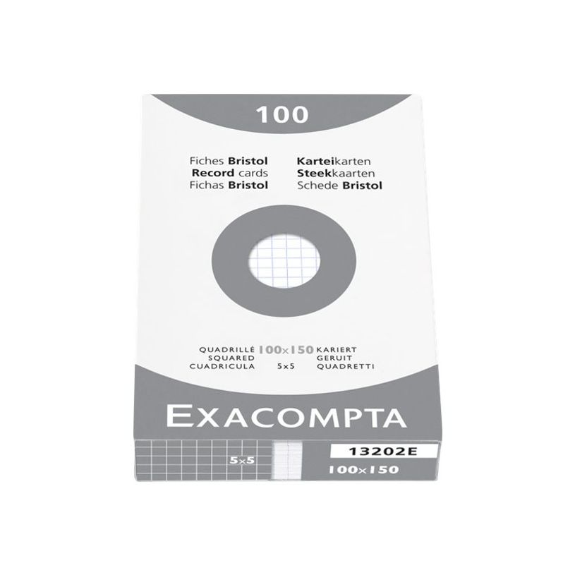 3130630132028-Exacompta - Pack de 100 Fiches Bristol - 10 x 15 cm - petits carreaux - non perforées - bl-P_99999796_4-1