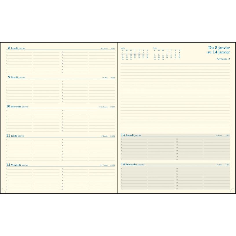 3660942002745-Agenda de bureau Barbara Espace 27 - 1 semaine sur 2 pages - 21 x 27 cm - noir - Exacompta--1