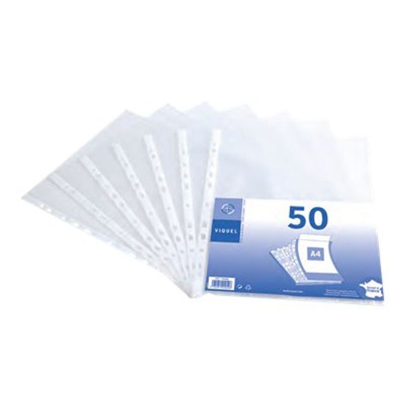 3135251009506-Viquel - 50 Pochettes perforées - A4 - 4/100-P_99999993_1-0