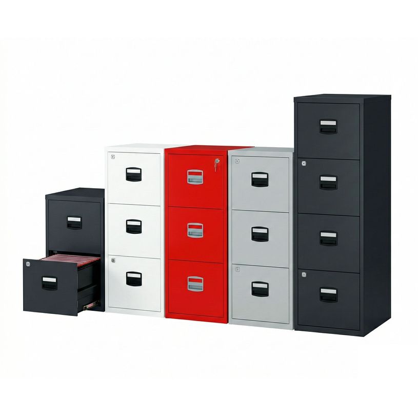 0000793458064-Classeur métallique monobloc - 2 tiroirs - H67 x L41 x P40 cm - gris clair--1