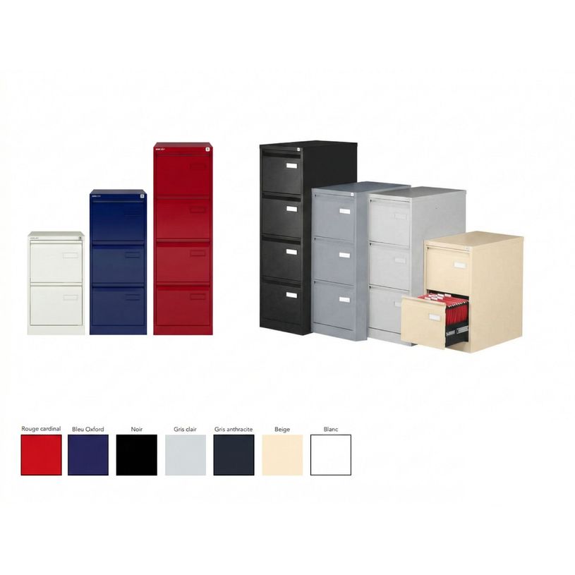 5020073257045-Classeur à tiroirs Bisley  - 4 tiroirs - H132 x L41 x P62 cm - beige--1
