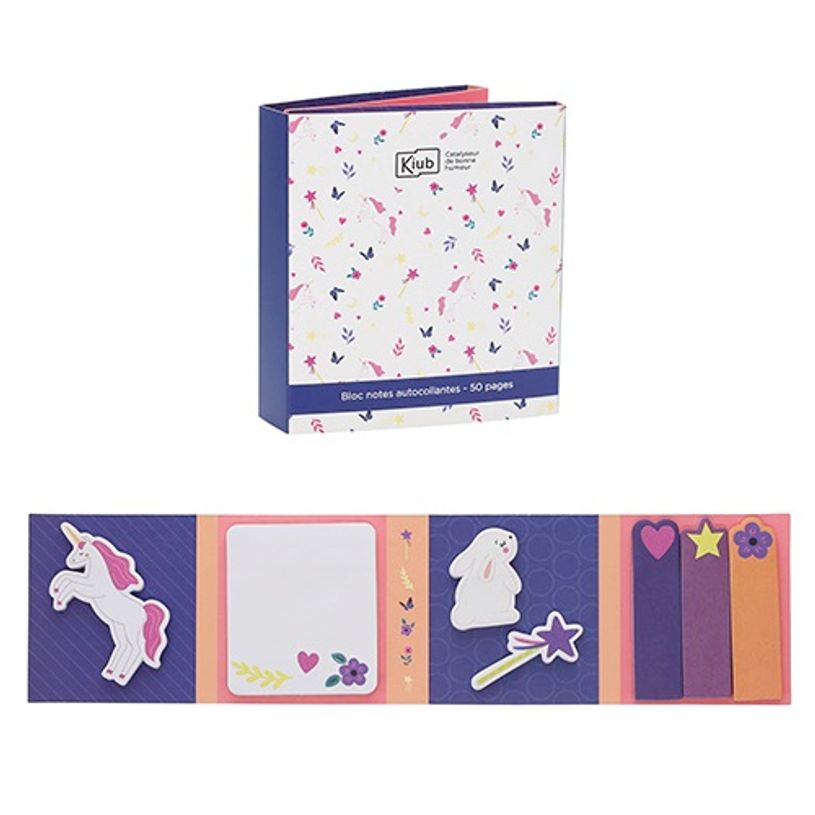 3700572804422-Kiub - Bloc note licorne 36x9 - Collection les petits--0