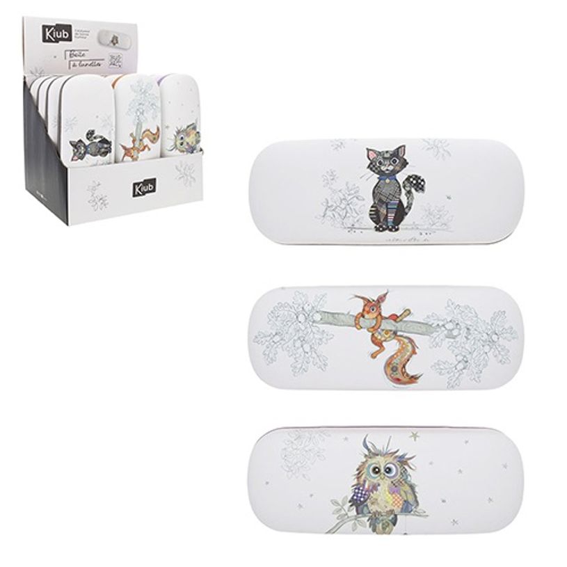 3700572800936-Kiub - Boite a lunettes rigide classique kook chat noir ecureuil bebe chouette--0