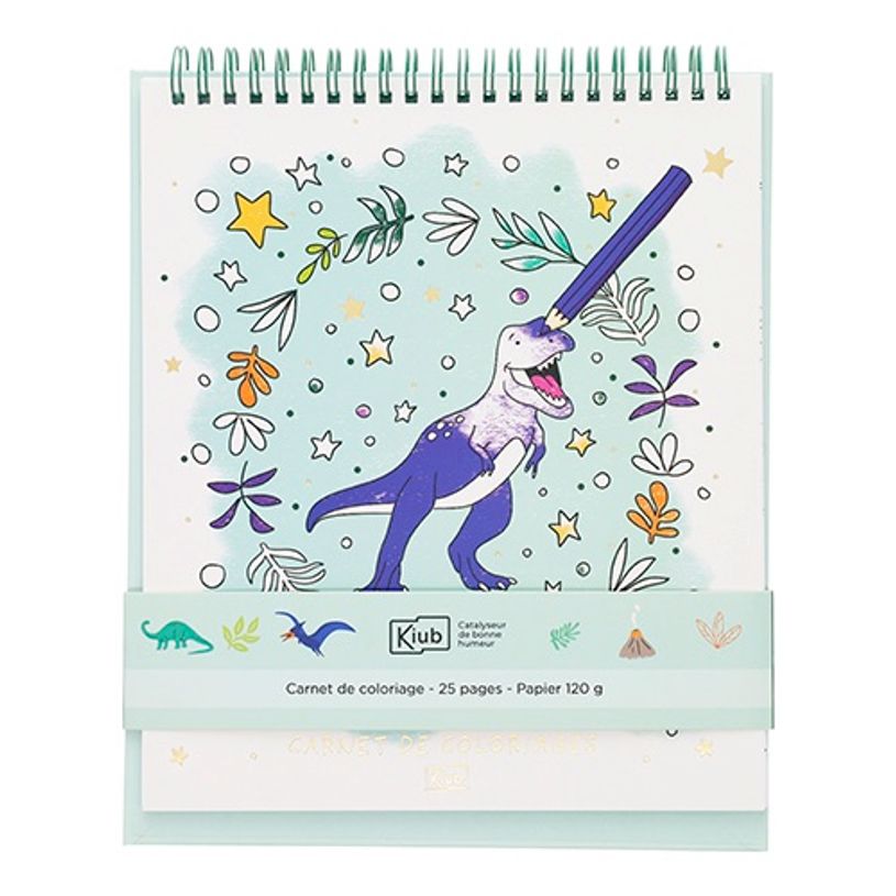 3700572804897-Kiub - Carnet de coloriage dino 21x25,4 coll les petits--0