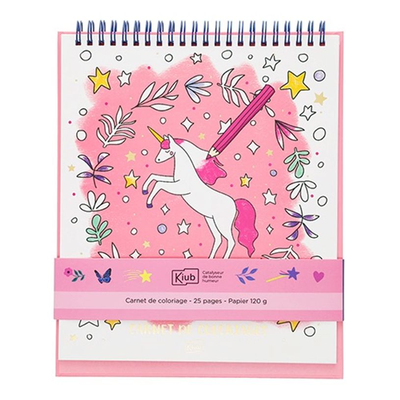 3700572804903-Kiub - Carnet de coloriage licorne 21x25,4 coll les petits--0