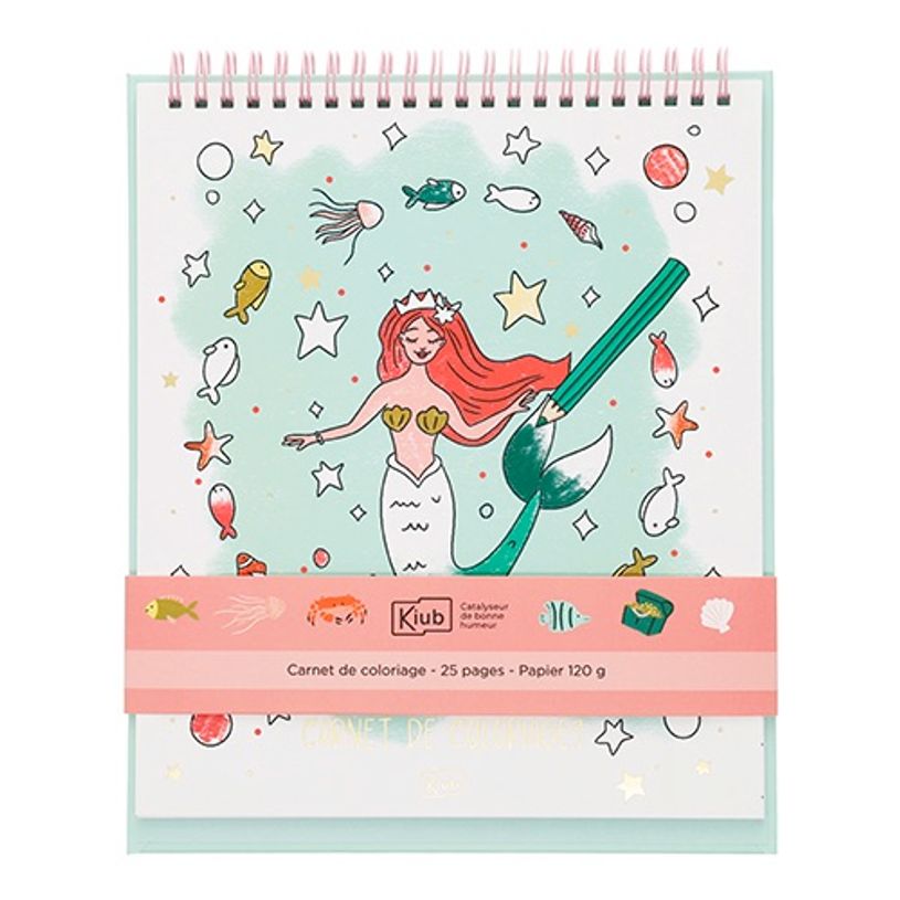 3700572804927-Kiub - Carnet de coloriage sirene 21x25,4 coll les petits--0