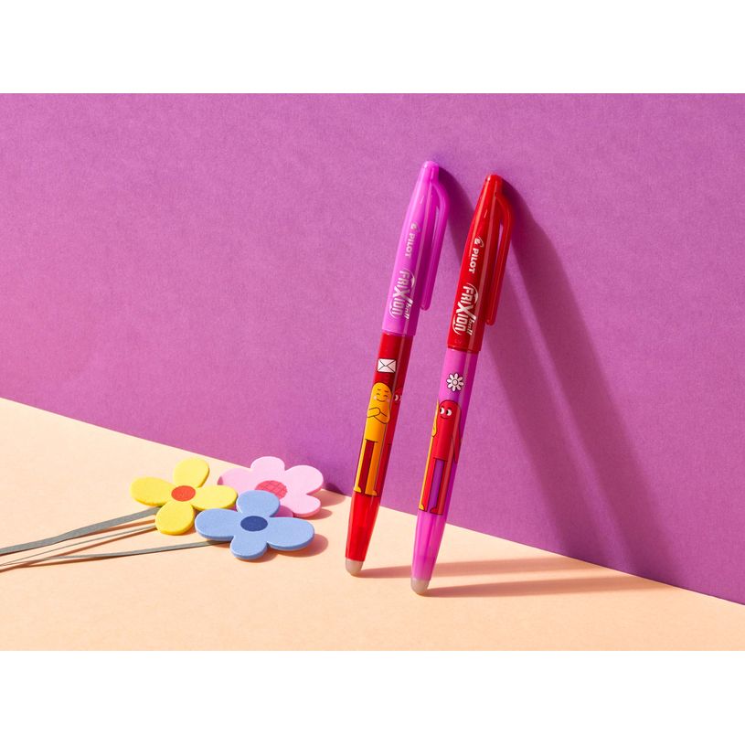 4902505693786-Pilot – FriXion Ball Friends – Stylo effaçable – Encre bleue – Pointe moyenne – Corps violet--1