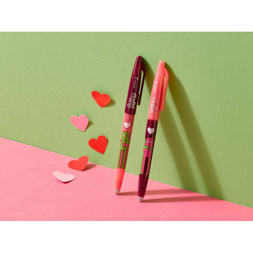 4902505693717-Pilot – FriXion Ball Friends – Stylo effaçable – Encre bleue – Pointe moyenne – Corps rose c--1