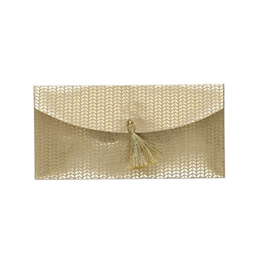 3700572789286-Kiub - Enveloppe - Cadeau - Kraft 20x10 - Emballage - Papier de coton dore--0