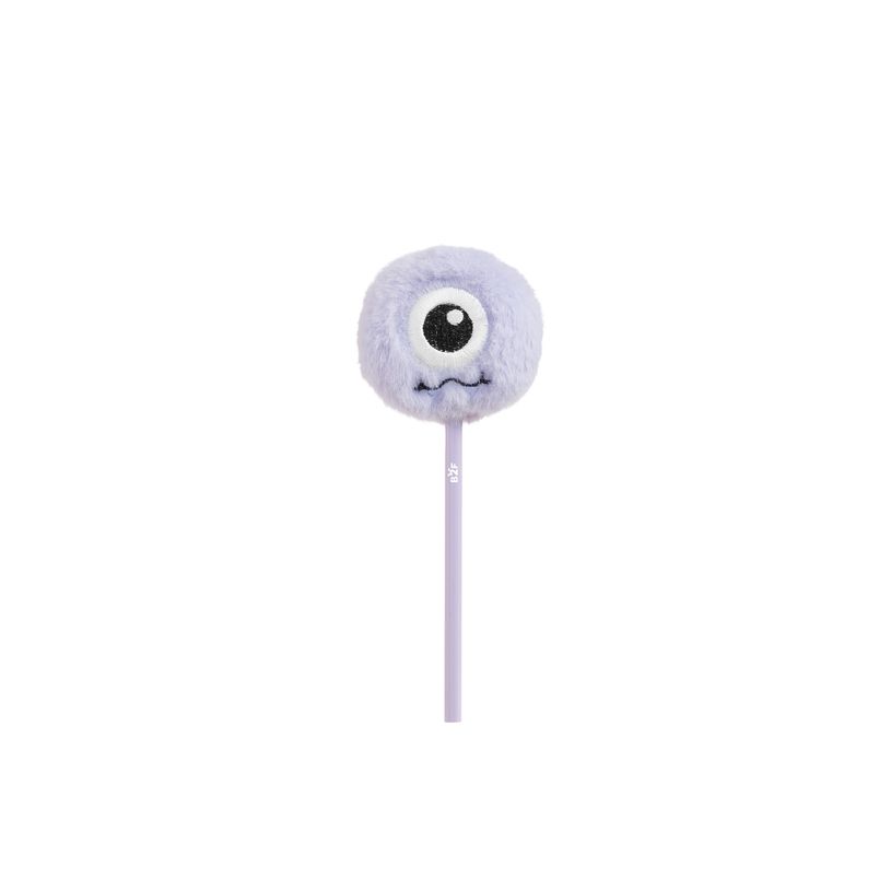 8422593119549-Crayon pompon monstre lilas avec œil brodé - look amusant Back2Fun--0