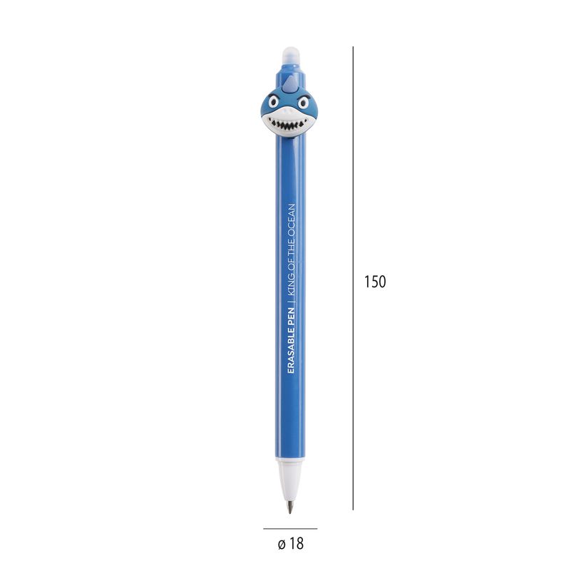 8422593119884-Duo de stylos effaçables requin et pingouin Back2Fun - encre bleue et pointe fine 0,5 mm--2