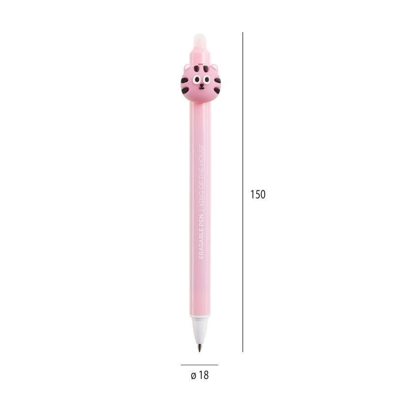 8422593119891-Duo de stylos effaçables bleus 0,5 mm Back2Fun - têtes chat et tigre - design kawai--2