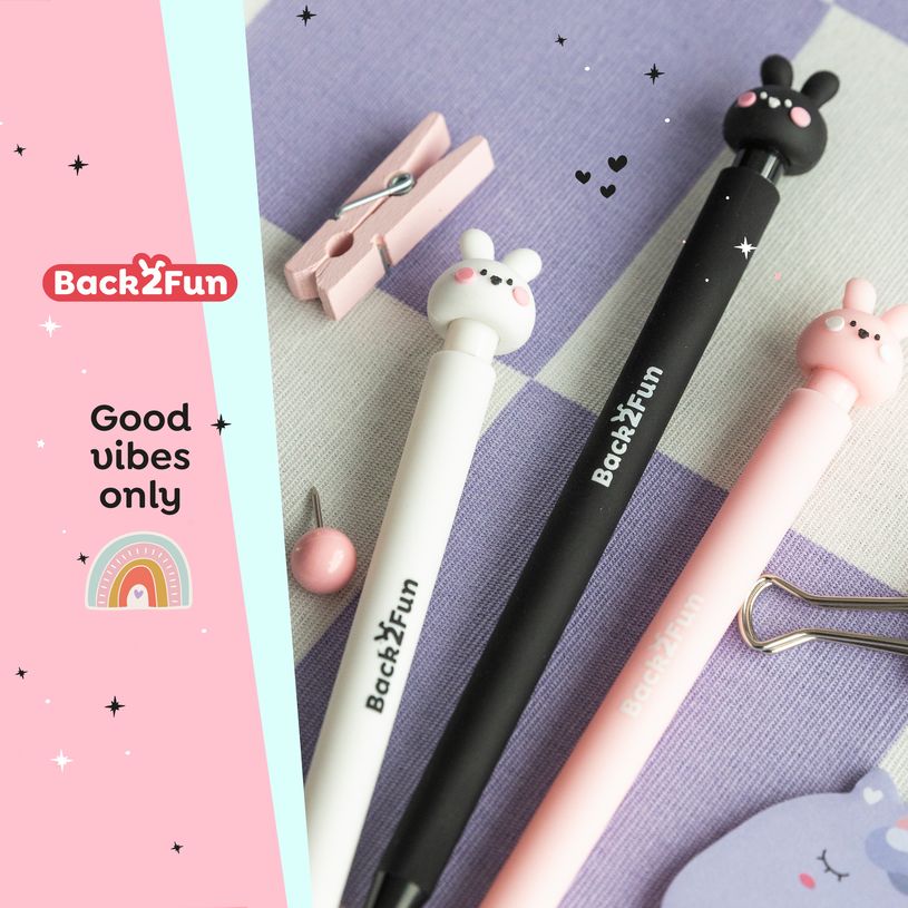 8422593120248-Crayon mécanique 0,5 mm 2B Back2Fun - tête lapin - design ludique - recharge 12 mines incluse--7