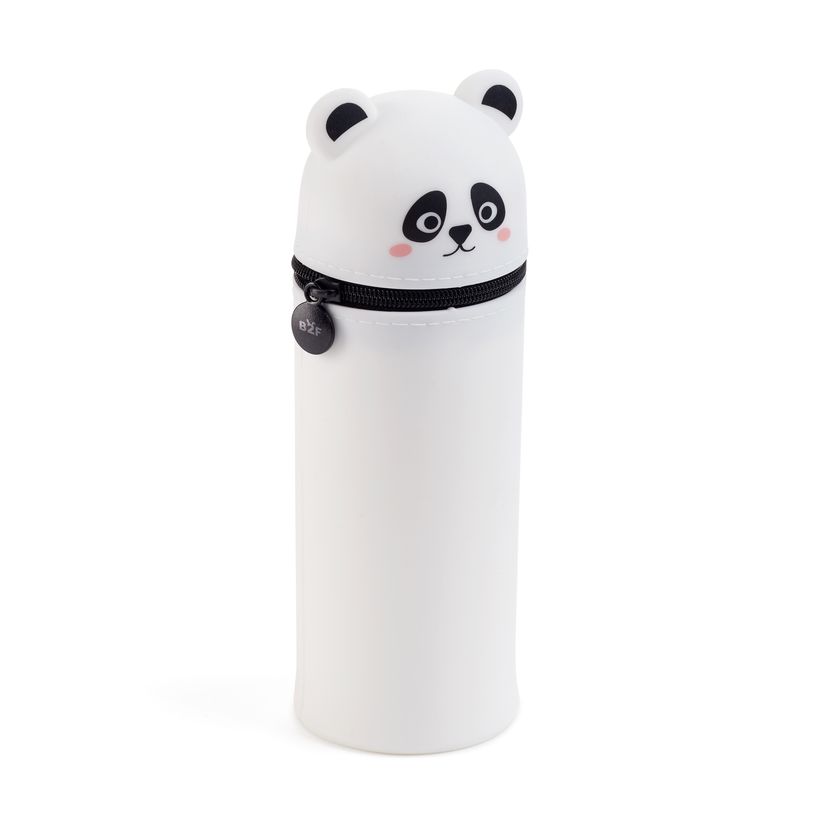 8422593190333-Trousse Panda Back2Fun en silicone - 2‑en‑1 : trousse et pot à crayons - pratique pour l’école et les --0