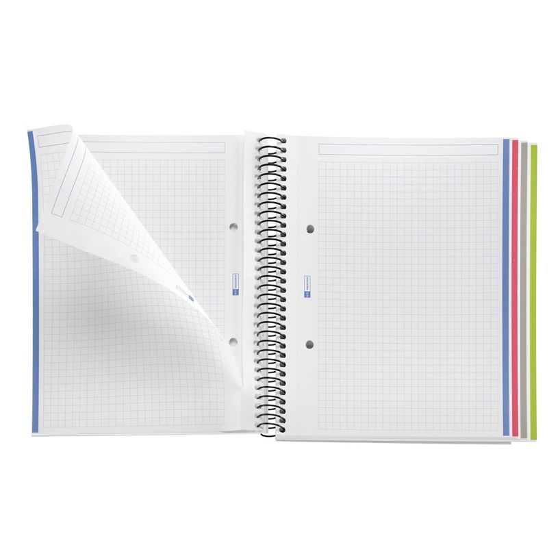 8422593043608-Cahier Miquelrius A5 violet - 100 feuilles 70 g/m² - quadrillé 5×5 - spirale - microperforé 2 trous - pour les n--2