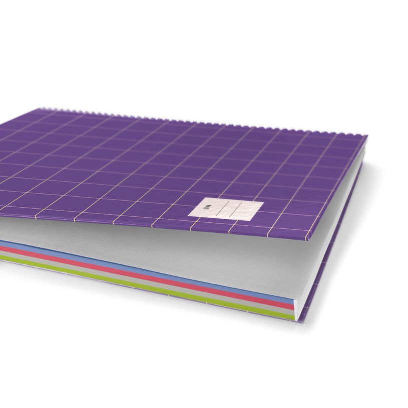 8422593043608-Cahier Miquelrius A5 violet - 100 feuilles 70 g/m² - quadrillé 5×5 - spirale - microperforé 2 trous - pour les n--3