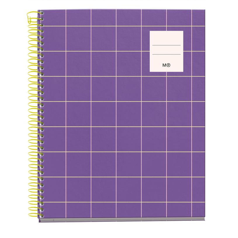 8422593043608-Cahier Miquelrius A5 violet - 100 feuilles 70 g/m² - quadrillé 5×5 - spirale - microperforé 2 trous - pour les n--0