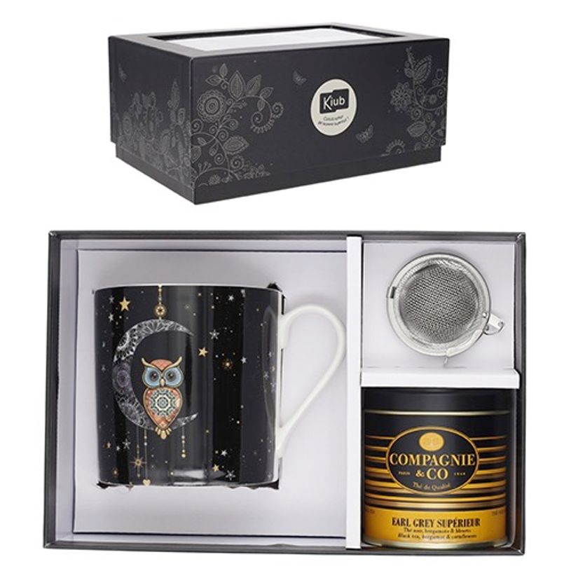 3701763901289-Kiub - Coffret Mug 280 ml avec Sous-Tasse - Porcelaine - Collection Bug Art - 8.1 x 7.7 x 11.7 cm - Disponible dans différ--0
