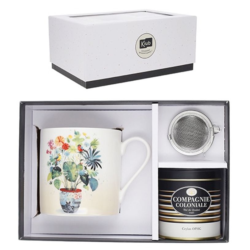 3701763901319-Kiub - Coffret Mug 280 ml avec Sous-Tasse - Porcelaine - Collection Bug Art - 8.1 x 7.7 x 11.7 cm - Disponible dans différ--0