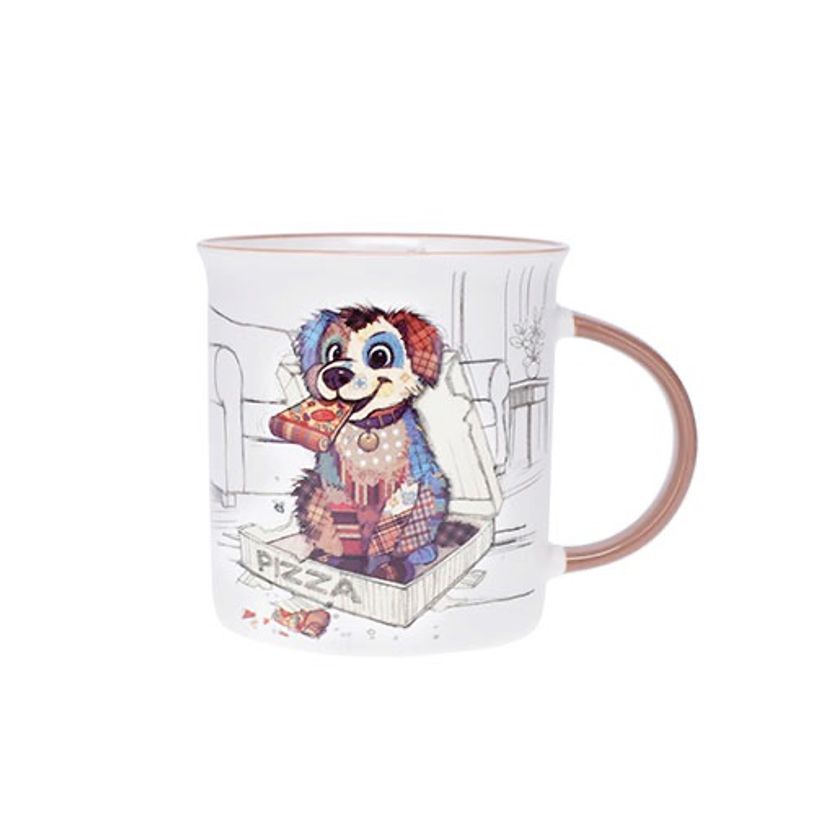 3700572808055-Kiub - Mug timbale droit chiot gourmand 360ml - Collection kooks porcelaine--0