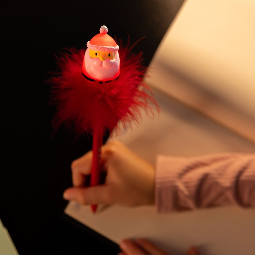 8054117629694-Stylo à encre gel avec père Noël lumineux--5