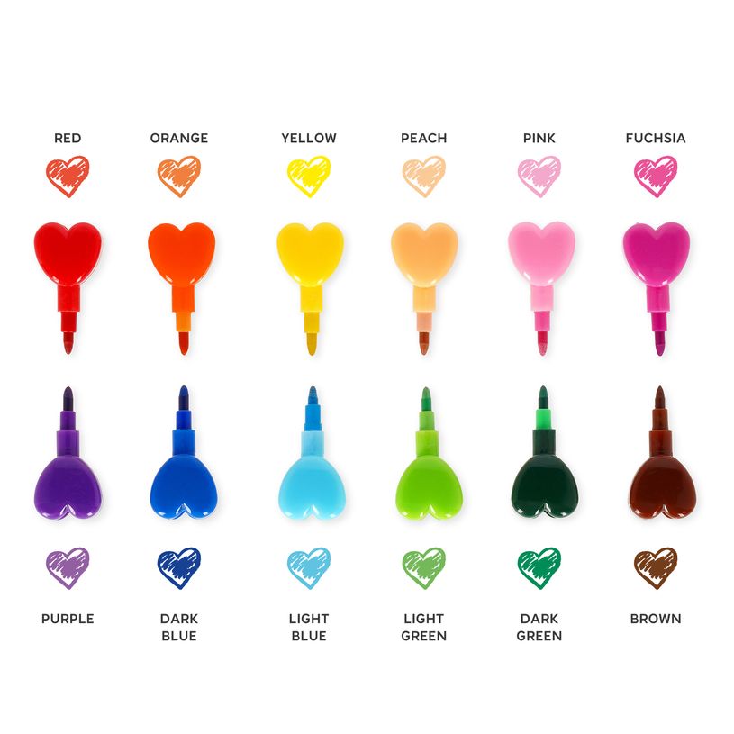 8052694022730-Legami - 12 Crayons De Couleur Empilables Heart--1