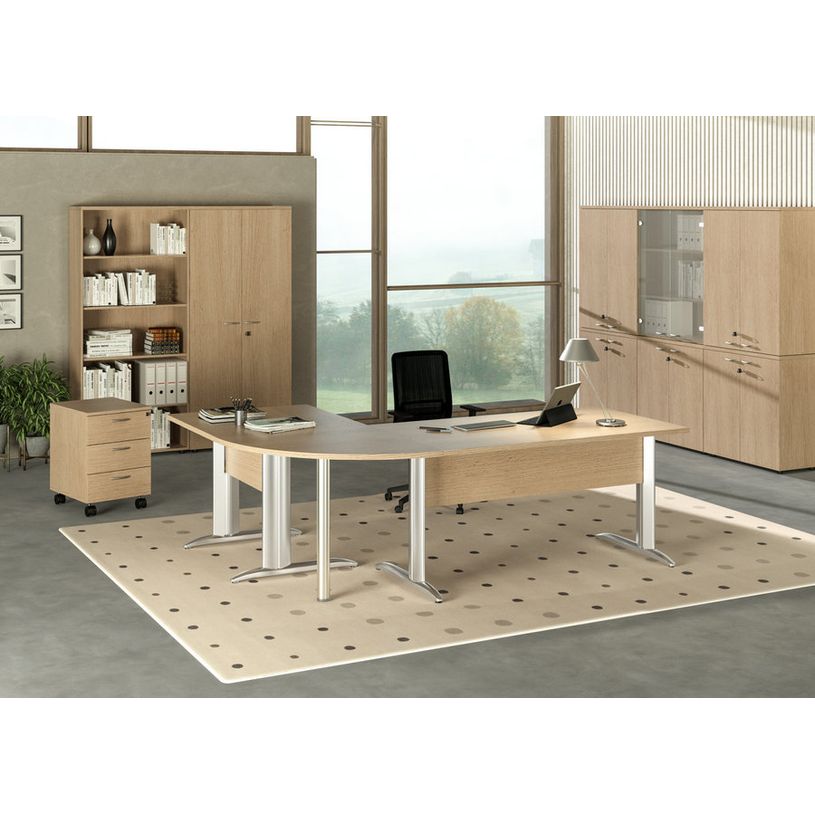 0404052254617-Angle de liaison à 90° pour Bureau Trend - pied blanc - plateau imitation hêtre--1