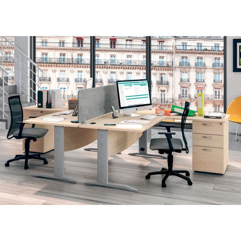 3253310412927-Retour direct sur caisson 3 tiroirs IDRA/DUAL - L80 x P60 cm - imitation chêne clair--1