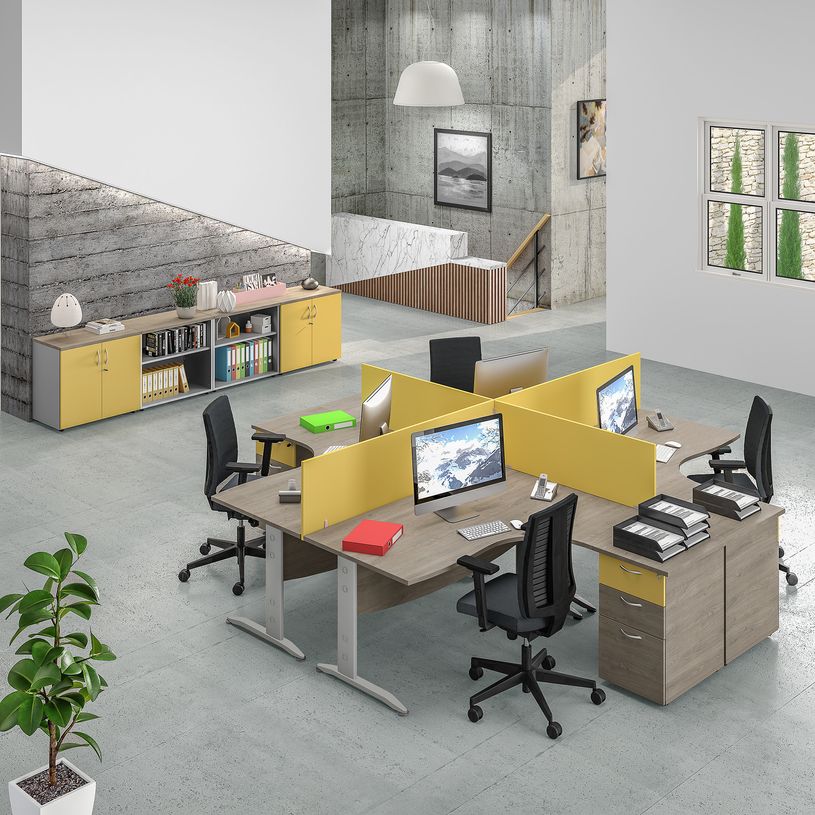 3253310175631-Caisson bout de bureau IDRA/DUAL - L47 x P60 cm - Imitation Chêne clair--1