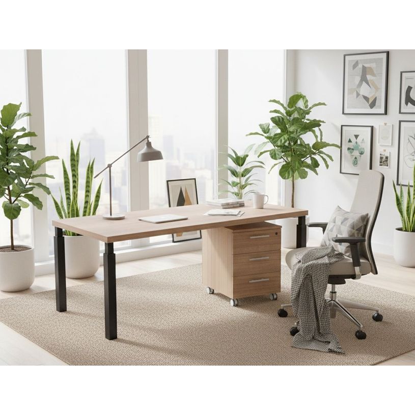 7331910006725-Caisson mobile Flora - L41,8xH61,5xP52 cm - 3 tiroirs - merisier arabis--1