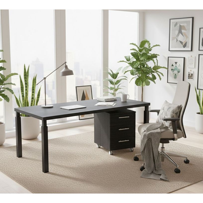 7331910005599-Caisson mobile Flora - L41,8 x P52 x H61,5 cm - 3 tiroirs - imitation frêne noir--1