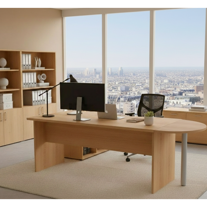 7331920001642-Extension demi-lune Trend - pied gris alu - plateau imitation hêtre--1