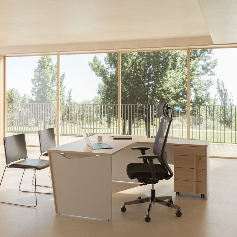 3483601385528-Caisson mobile ITALIC - 3 tiroirs - Corps blanc - Dessus et tiroirs imitation Chêne--1