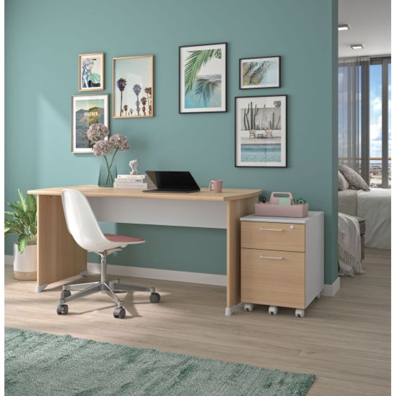 3483600784353-Gautier office JAZZ+ - Mesa - rectangular con lados redondeados - verde haya--1