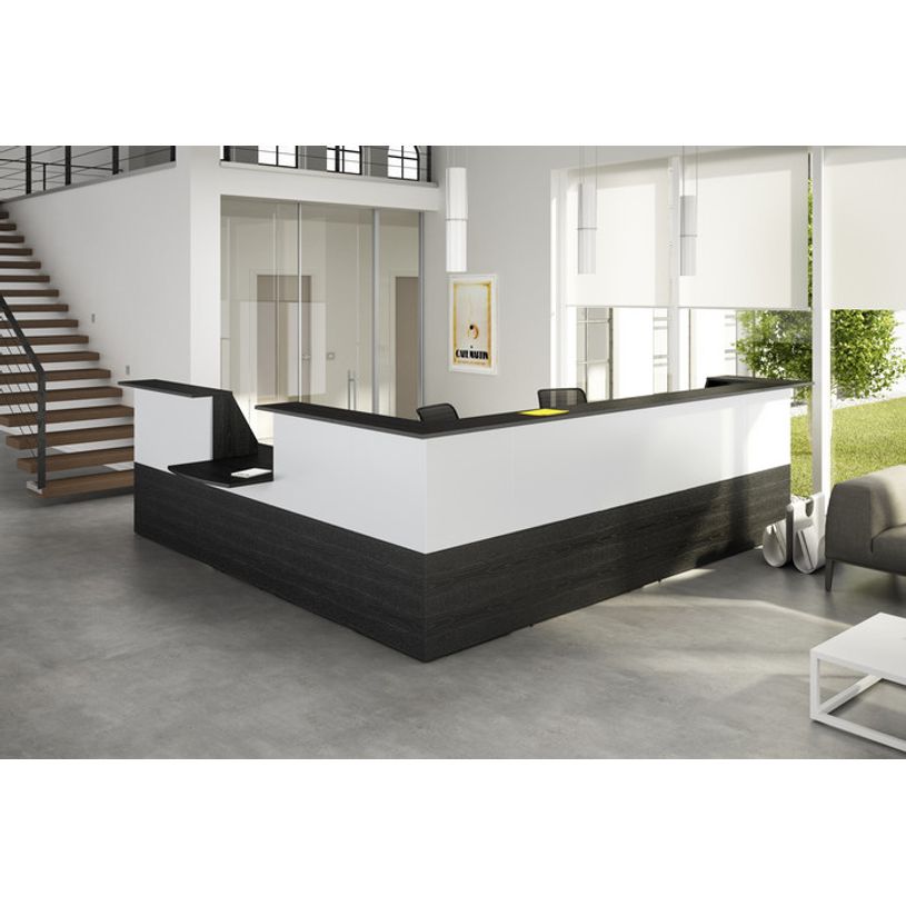 2012349514344-Banque d'accueil module haut MUSA - L140 cm - Frêne noir/blanc--1