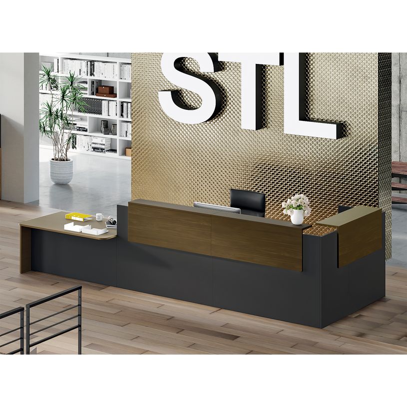 3253310332003-Tablette pour banque d'accueil OLA - réglable en hauteur - L120 x P30 cm - equerre blanche (A positionner sur module haut ou retour dir--1