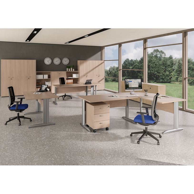 7331920001604-Angle de liaison à 90° pour Bureau Trend (pied non inclus) - plateau imitation chêne--1