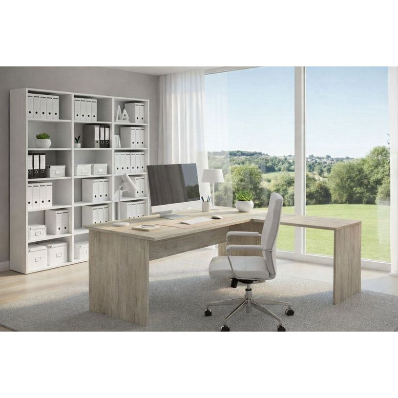 0404052240979-Retour direct pour Bureau Trend pieds panneau - L80 - plateau imitation chêne canadien--1