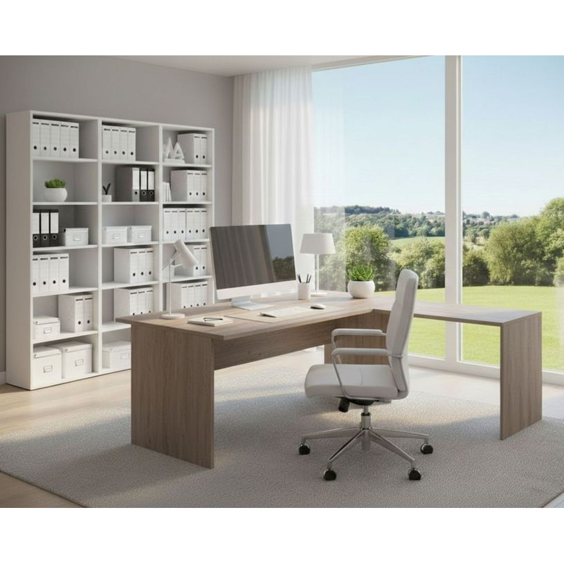 0404052257991-Retour direct pour Bureau Trend pieds panneau - L80 - plateau imitation frêne toscan--1