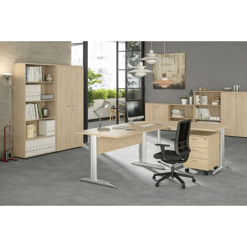 0404052258066-Retour direct pour Bureau Trend pieds métal - L80 - plateau imitation chêne - pieds anthracite--1