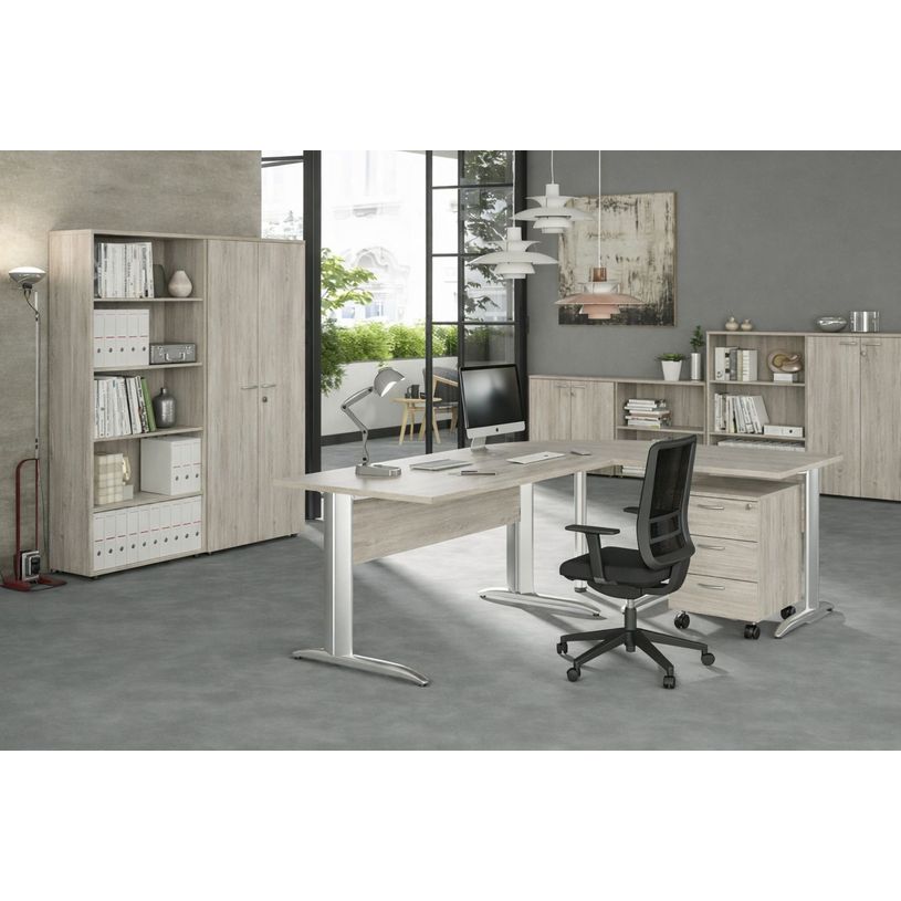 0404052240993-Retour direct pour Bureau Trend pieds métal - L80 - plateau imitation chêne canadien - pieds effet ch--1