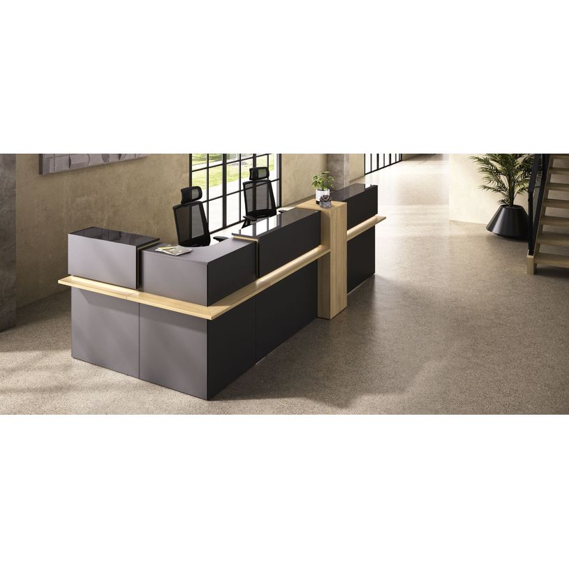 3483601119178-Banque d'accueil en angle à 90° ZOOM - L85 x H74 x P85 - chêne bocage--1