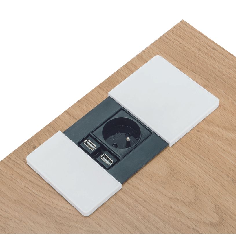 3253310157040-Obturateur d'alimentation VPAD pour caisson TOWER - 1 prise 220V + 2 prises USB - blanc--1
