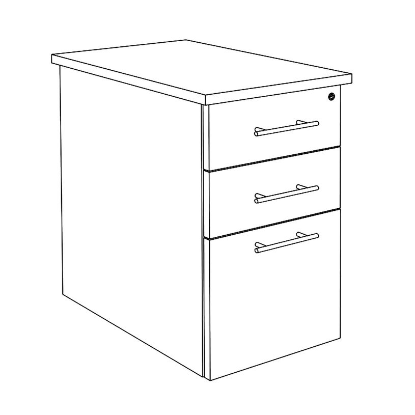 3253310175631-Caisson bout de bureau IDRA/DUAL - L47 x P60 cm - Imitation Chêne clair--3