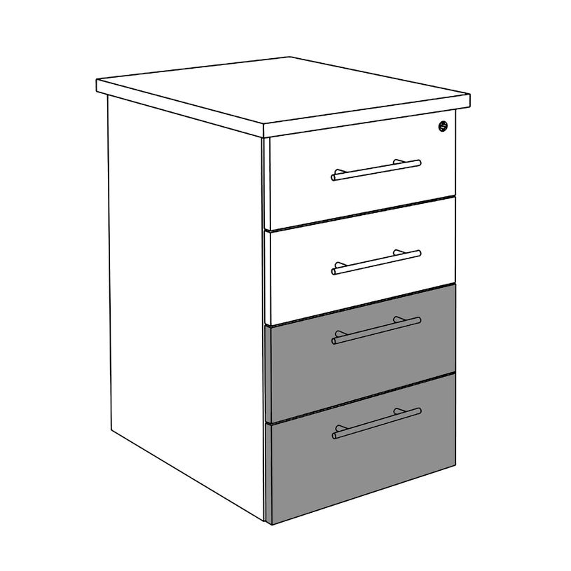 3253310323469-Option kit 2 tiroirs plats à la place du ds - steely/steely manager - chene--1