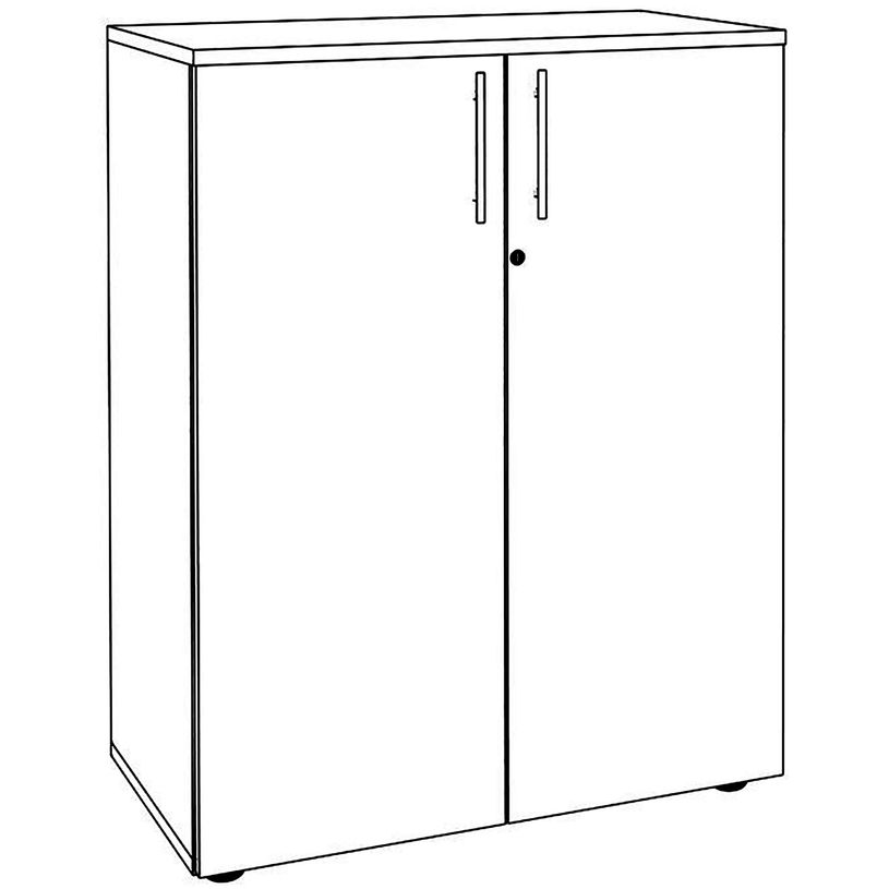 3253310161726-Armoire mi-haute IDRA/DUAL -  L80 x H102 x P47 - 2 portes - 2 tablettes métal DS - Corps alu - Portes et d--3