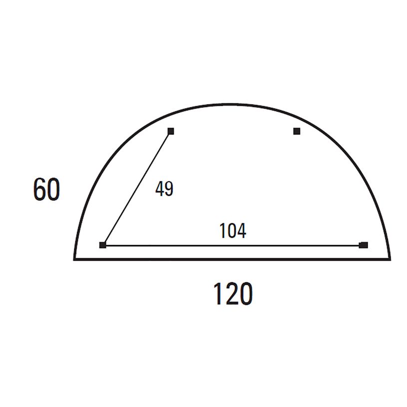 3253310129900-Table de réunion Demi-lune - 120 x 60 cm - Pieds carrés aluminium - Blanc perle--2