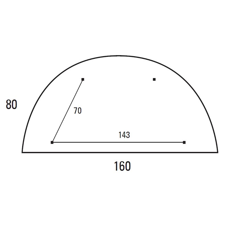 3253310200418-Table de réunion Demi-lune - 160 x 80 cm - Pieds carrés aluminium - imitation chêne gris--2