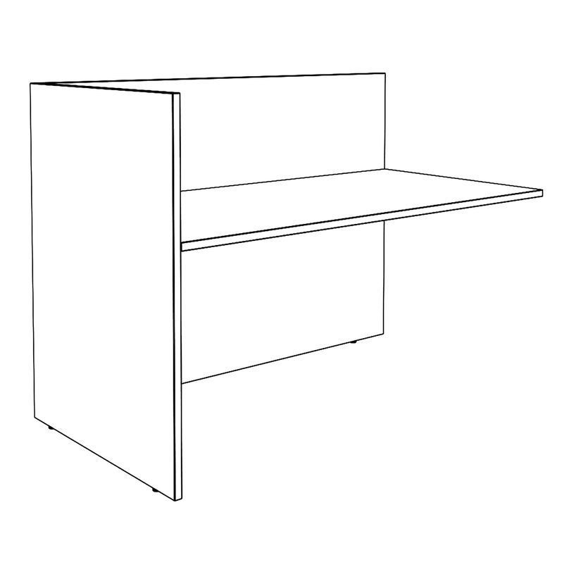 3253310417830-Banque d'accueil Module de départ haut OLA - L142,5 x H112 x P82,5 cm - structure blanc perle, plateau--2