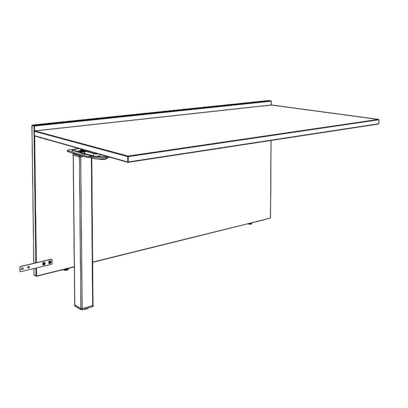 3253310196919-Banque d'accueil Module suivant bas OLA - L140 x H75,5 x P82,5 cm - structure blanc perle, plateau noye--2